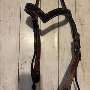 Black and Brown Leather Horse Bridle